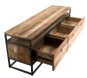 SIXTINE Brown TV Stand with 3 Drawers - Recycled Teak & Metal | 150x40x55 cm