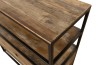 SIXTINE Brown Shelf with 1 Drawer - Recycled Teak Acacia Mahogany and Black Metal