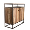 SIXTINE Buffet 2 Doors and 1 Shelf Teak Acacia Mahogany Recycled and Black Metal