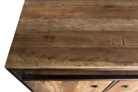 Buffet SIXTINE en teck et métal noir