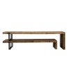 SIXTINE Brown TV Stand 2 Levels - Recycled Teak, Acacia, Mahogany