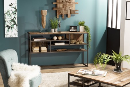Console SIXTINE - Teck et Acacia Mahogany recyclé