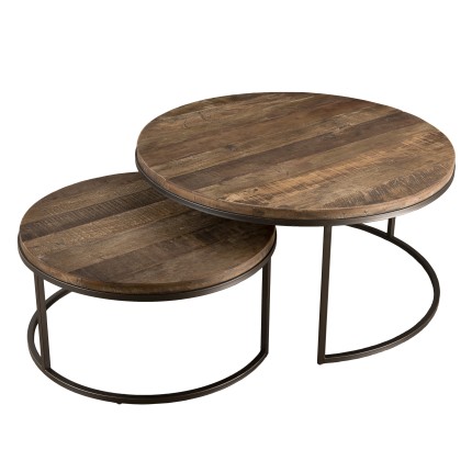 SIXTINE - Set of 2 Round Nesting Coffee Tables