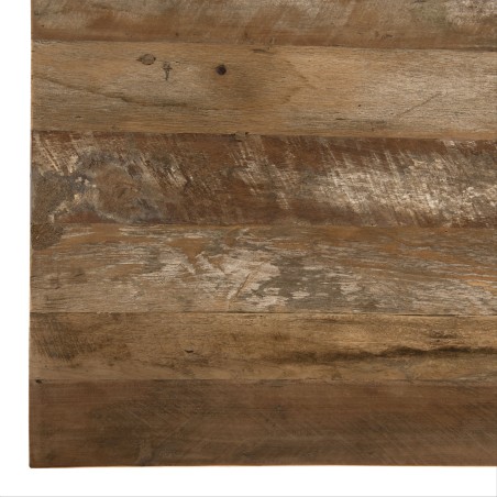 SIXTINE Square Coffee Table with Shelves 100x100cm - Recycled Teak, Acacia Mahogany, Black Metal