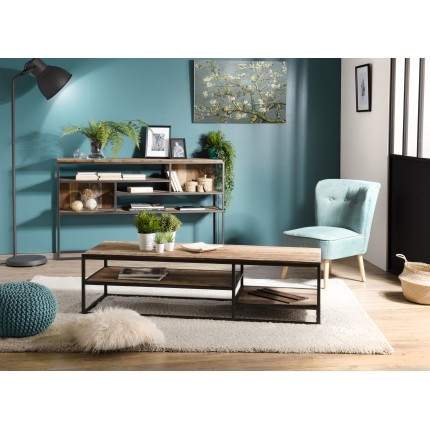 Table basse rectangulaire SIXTINE en teck recyclé
