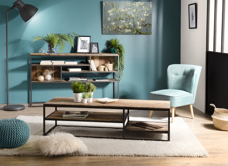 Table basse rectangulaire SIXTINE en teck recyclé Table basse rectangulaire SIXTINE en teck recyclé