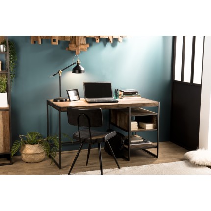 Bureau SIXTINE en teck recyclé - 1 niche et 1 tablette