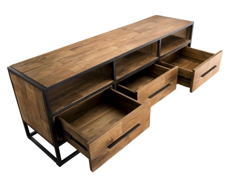 SIXTINE Brown TV Stand with 3 Compartments and 3 Drawers