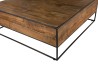 SIXTINE Square Wooden Coffee Table 100x100cm - Recycled Teak and Metal