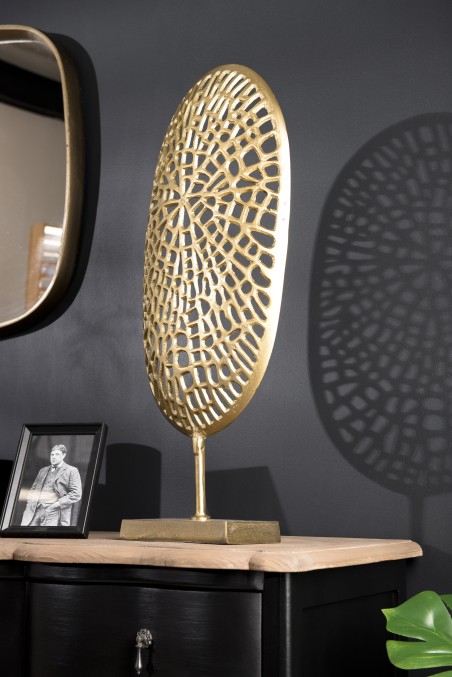 JOHAN - Oval Sculpture Golden Aluminum Decoration