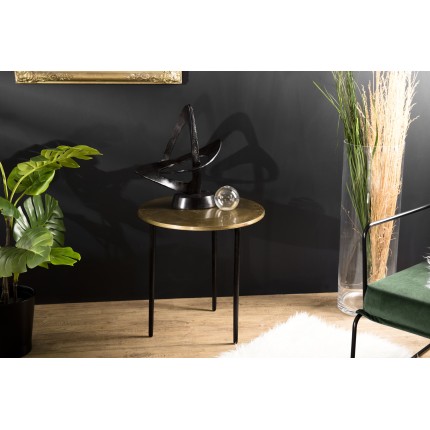 JOHAN Round Side Table 51x51cm - Black and Gold Design