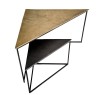 Set de 2 tables gigognes triangles aluminium doré et noir