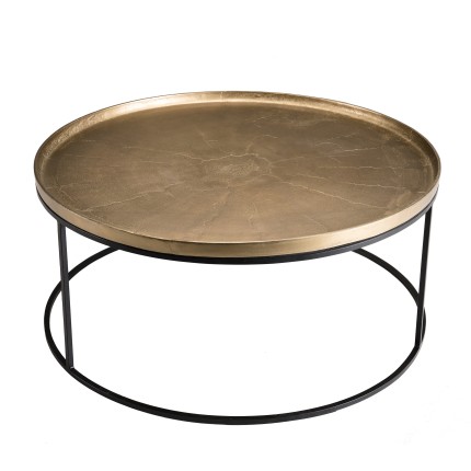 Table basse ronde JOHAN 88x88cm aluminium doré