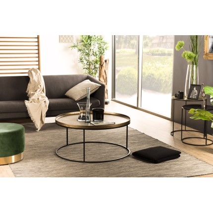 Table basse ronde JOHAN 88x88cm aluminium doré