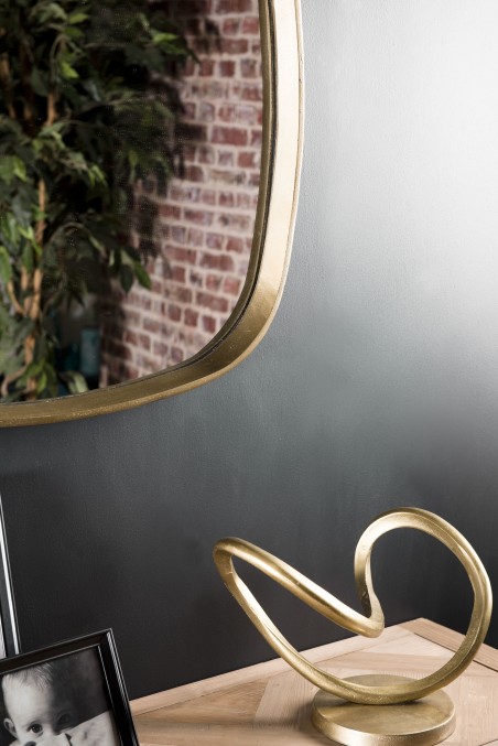 JOHAN - Mirror 69x70cm Rounded Corners Golden Aluminum