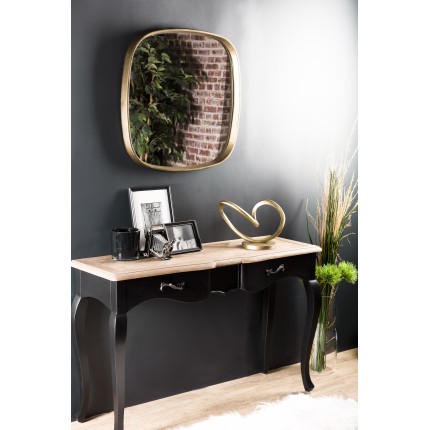 JOHAN - Mirror 69x70cm Rounded Corners Golden Aluminum