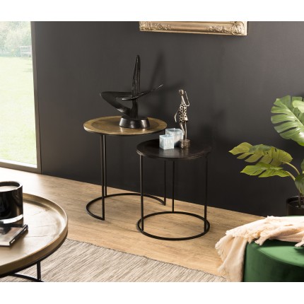 Set de 2 tables d'appoint gigognes rondes JOHAN
