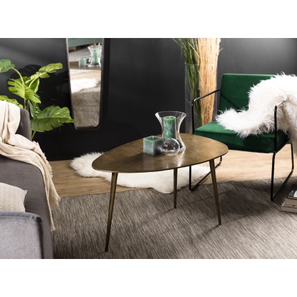 Table basse goutte d'eau JOHAN - Aluminium doré