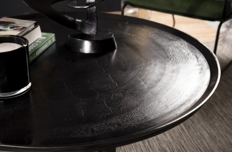 JOHAN Round Coffee Table 100x100cm Black Aluminum