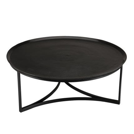 Table basse ronde JOHAN en aluminium noir 100x100cm