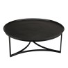 Table basse ronde JOHAN en aluminium noir 100x100cm