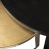 JOHAN - Set of 2 Round Nesting Tables | Black and Gold Aluminum Belt