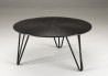 Table basse ronde JOHAN 75x75cm noir
