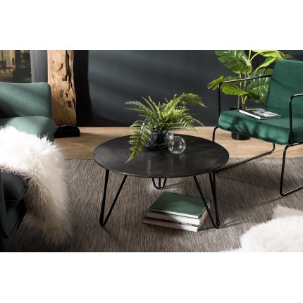 Table basse ronde JOHAN 75x75cm noir