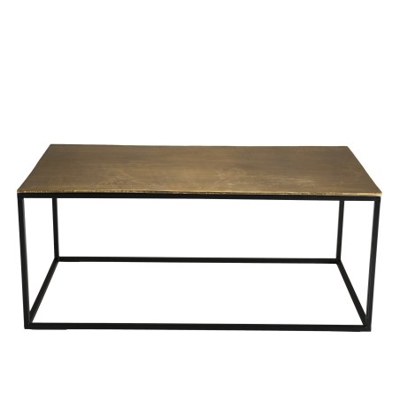 Table basse rectangulaire JOHAN 98x57cm doré et noir