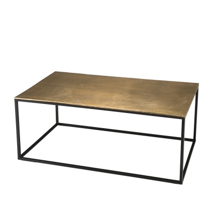 Table basse rectangulaire JOHAN 98x57cm doré et noir