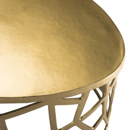 JOHAN Oval Coffee Table 150x60cm - Gold Aluminum with Graphic Base