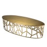 JOHAN Oval Coffee Table 150x60cm - Gold Aluminum with Graphic Base