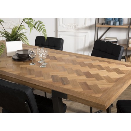Table à manger CARLA 220x100cm bois et métal
