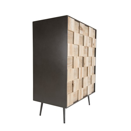 CARLA Sideboard 2 Doors Fir Wood and Metal Legs - Elegant Storage Solution