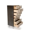 CARLA Chest of Drawers - Vintage Fir Wood and Metal Legs