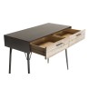 CARLA - Bureau 2 tiroirs bois Sapin et pieds métal