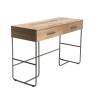 Bureau CARLA - Bois teck et métal noir - 2 tiroirs