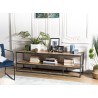 CARLA TV Stand - Teak Wood and Metal - 2 Levels