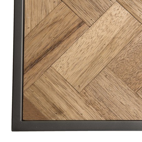 CARLA TV Stand - Teak Wood and Metal - 2 Levels