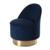 Fauteuil AGATHE en tissu velours bleu marine