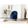 Fauteuil AGATHE en tissu velours bleu marine