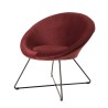 Fauteuil AGATHE - Velours Bordeaux - Pieds Croisés