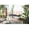 CAMILLE - 2 Seater Natural Rattan Sofa with Black Cushion