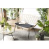 CAMILLE - NEWPORT Natural Rattan 2-Seater Sofa with Black Cushion