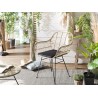 CAMILLE Natural Rattan Armchair with Black Cushion