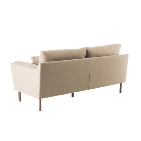 NELSON - PARIS 3-Seater Sofa Beige Fabric Wooden Legs