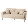 NELSON - PARIS 3-Seater Sofa Beige Fabric Wooden Legs