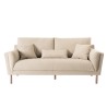 NELSON - PARIS 3-Seater Sofa Beige Fabric Wooden Legs