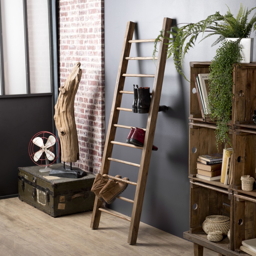 NORA - Recycled Wood Towel Rack/Shoe Rack - Vintage Charm