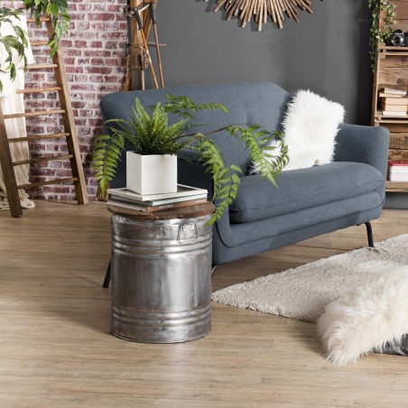 Table d'appoint NORA - Bois recyclé et acier - Esprit Brocante